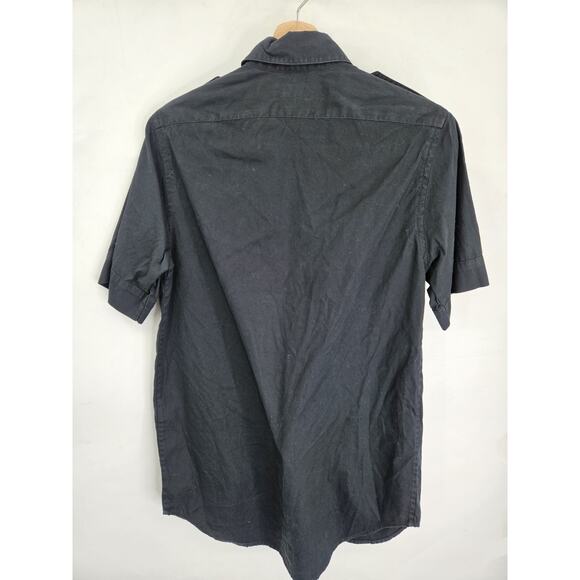 A.P.C. Men’s Black Button Down Shirt Size M Short Sleeve Timeless Minimalist - Picture 3 of 6
